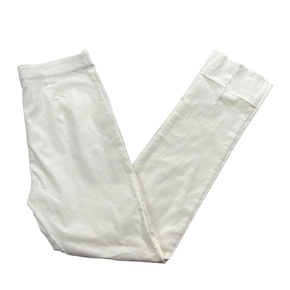 Sara‎ Campbell Medium Ivory Dress Pants Raw Hem **READ**